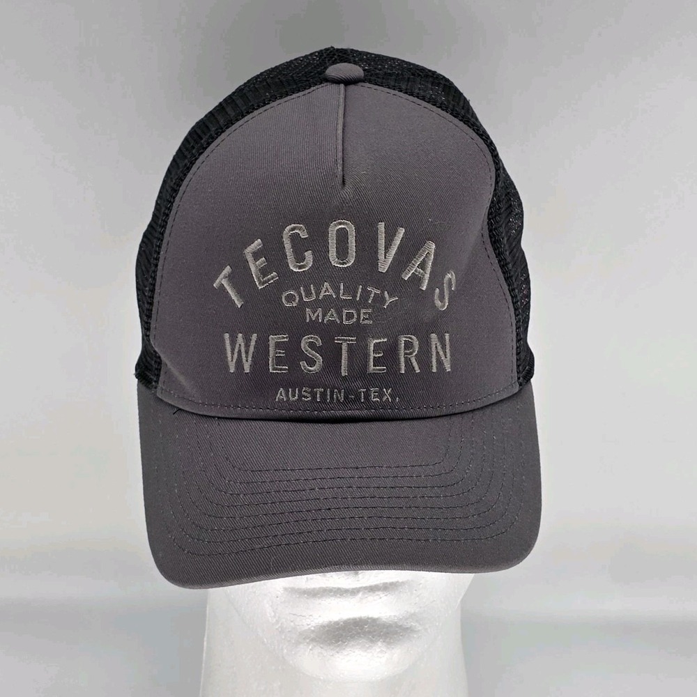 Tecovas Quality Made Western Austin Texas Trucker Hat Gray Mesh Snapback
